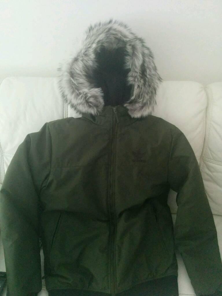 adidas originals trefoil fur padded parka jacket